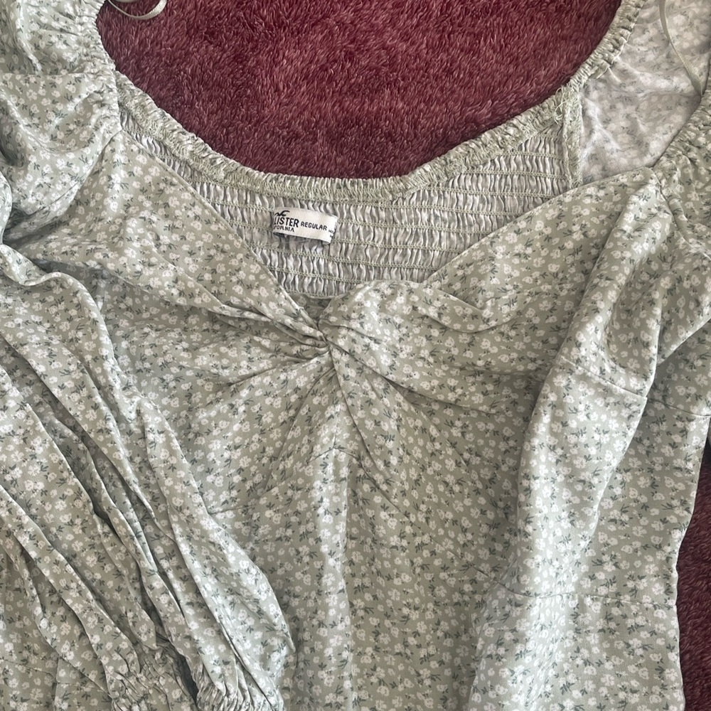 Green Floral Top